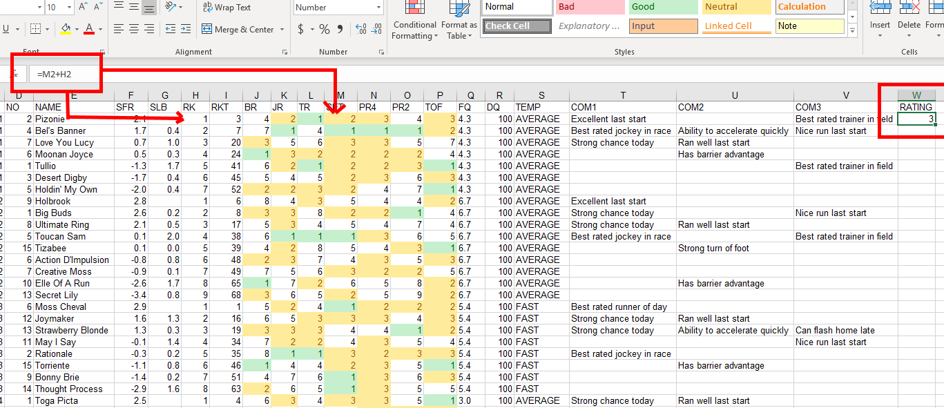 Horse Racing Excel Data Tutorial