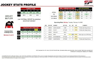 Ashley Butler Mackay 14th February jockey stats statfreaks