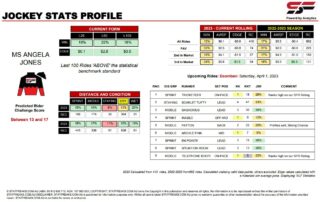 Angela Jones Doomben 1st April jockey stats statfreaks